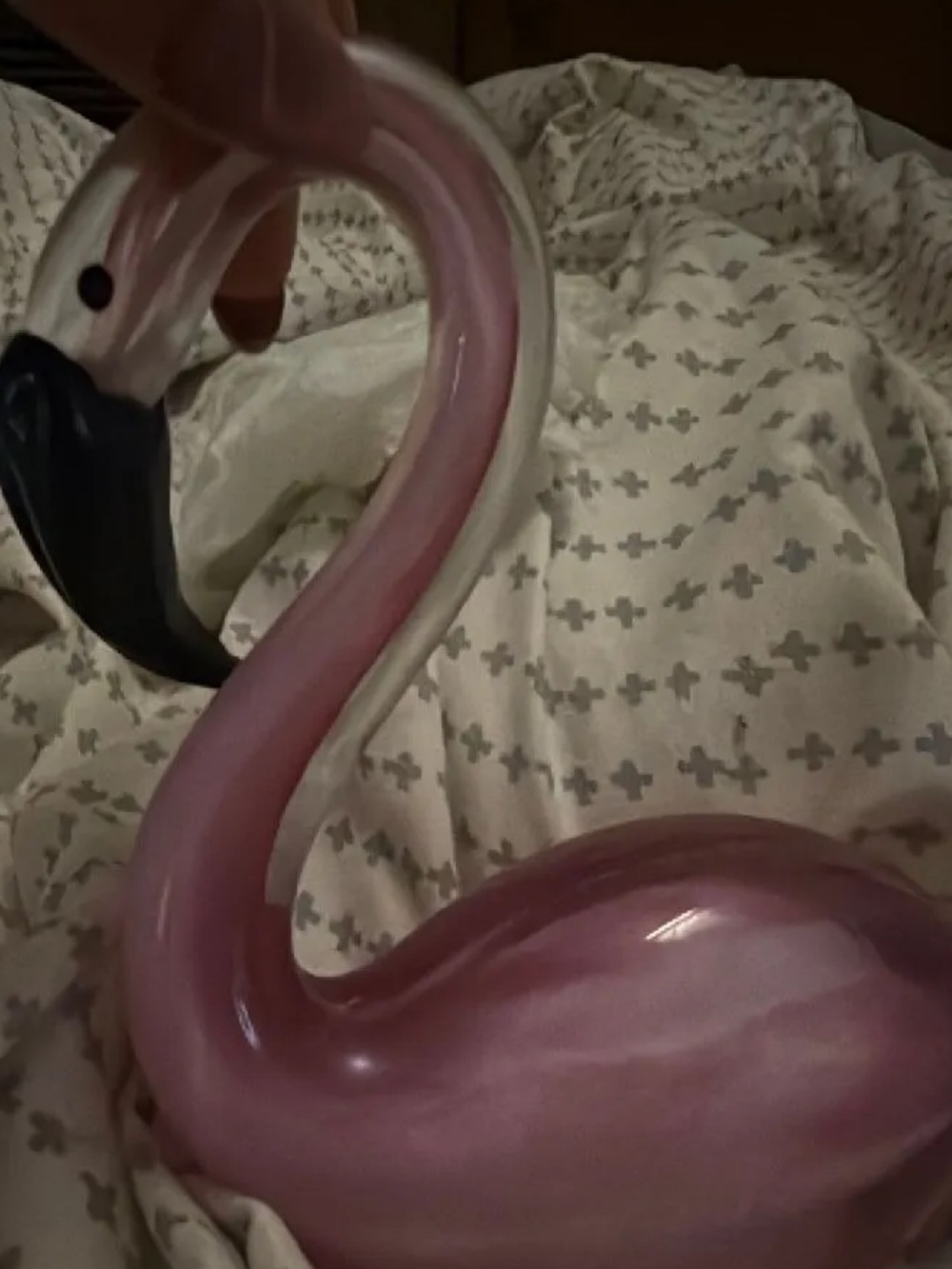 Pink Glass Flamingo Figurine - Decorative Home Accent